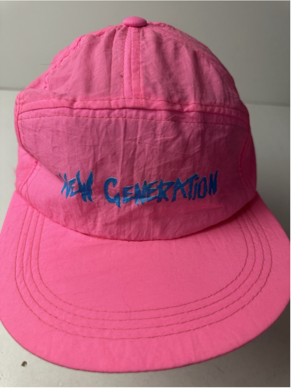 Vintage City Streets Y2K GENERATION Snapback Hat Neon Hot Pink Nylon 90s Cap